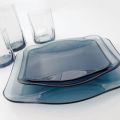 Đĩa thủy tinh vuông Nettuno Blue 28 màu xanh (Bormioli Rocco) - small 2