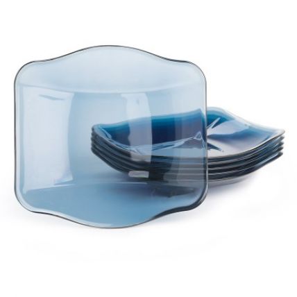   Đĩa thủy tinh vuông Nettuno Blue 19 màu xanh (Bormioli Rocco) - 3