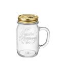 Hũ thủy tinh nắp vặn Quattro 415ml có tay cầm (Bormioli Rocco) - small 1
