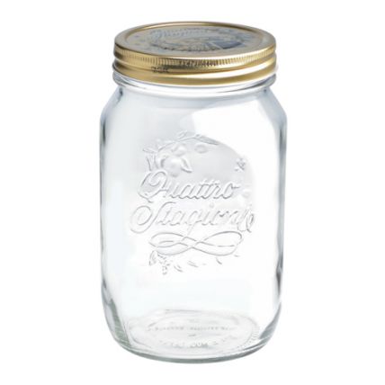 Hũ thủy tinh nắp vặn Quattro 1000ml (Bormioli Rocco) - 1