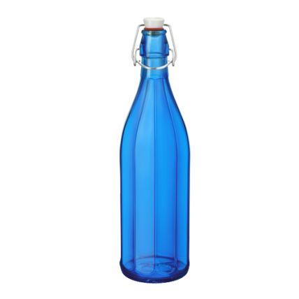 Chai thủy tinh nắp cài Oxford 1L - màu xanh biển (Bormioli Rocco) - 1