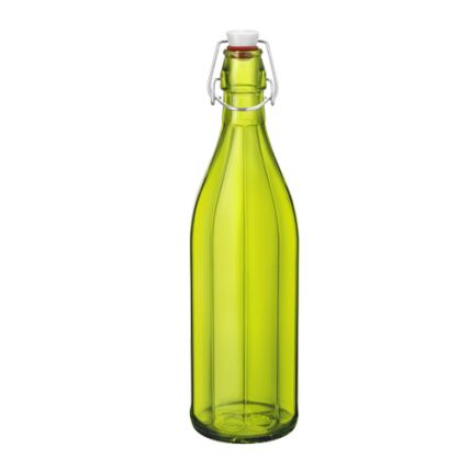 Chai thủy tinh nắp cài Oxford 1L - màu xanh lá (Bormioli Rocco) - 1