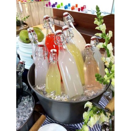 Chai thủy tinh vuông nắp cài Swing 1L (Bormioli Rocco) - 2