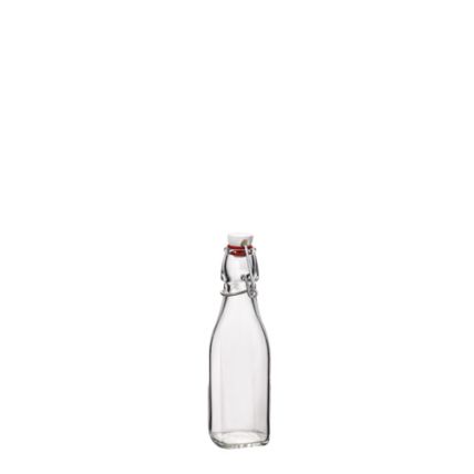 Chai thủy tinh vuông nắp cài Swing 0.25L (Bormioli Rocco) - 1