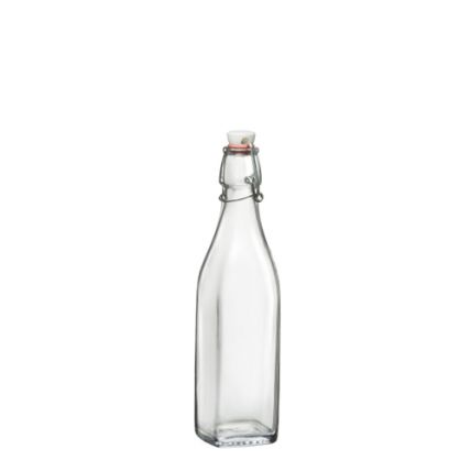 Chai thủy tinh vuông nắp cài Swing 0.5L (Bormioli Rocco) - 1