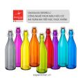 Chai thủy tinh nắp cài Oxford 1L - màu hồng tím (Bormioli Rocco) - small 2