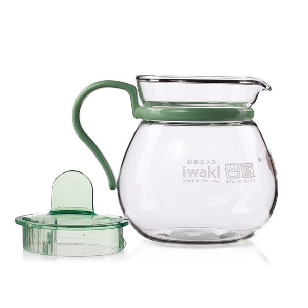 Bình trà thủy tinh Iwaki 400ml - xanh lá