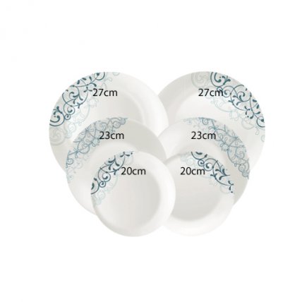 Combo 6 đĩa thủy tinh Moon Liberty Blue- Bormioli
