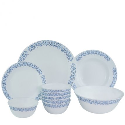 bộ chén đĩa thủy tinh Diva Ivory R.A 10 món (La Opala)
