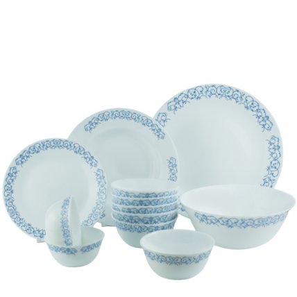 Bộ chén đĩa thủy tinh Diva Ivory R.A 12 món (La Opala)