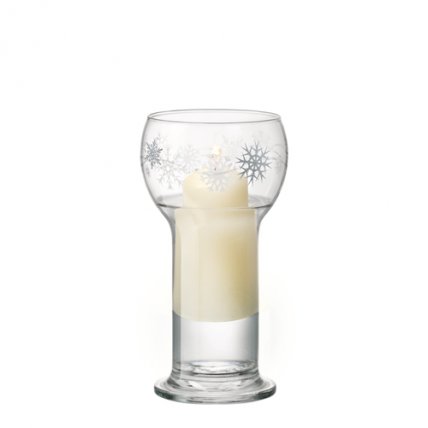 Ly thắp nến thủy tinh Lucilla Silver