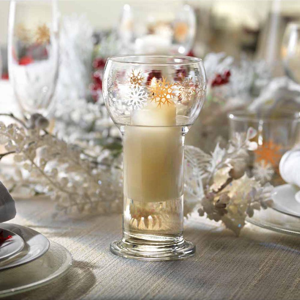 Ly thắp nến thủy tinh Lucilla Silver