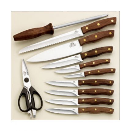 Bộ dao cán gỗ 12 món Chicago Walnut