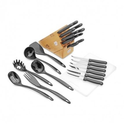 Bộ dao cán nhựa 25 món Chicago Cutlery (Đen) 