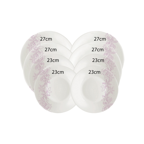 Combo 8 đĩa thủy tinh Moon Hawai Purple - Bormioli 