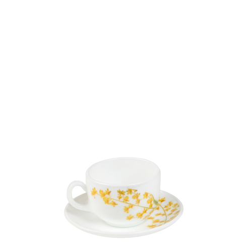 Bộ tách đĩa trà thủy tinh 12 món 16CL Diva Ivory Y.G (La Opala)