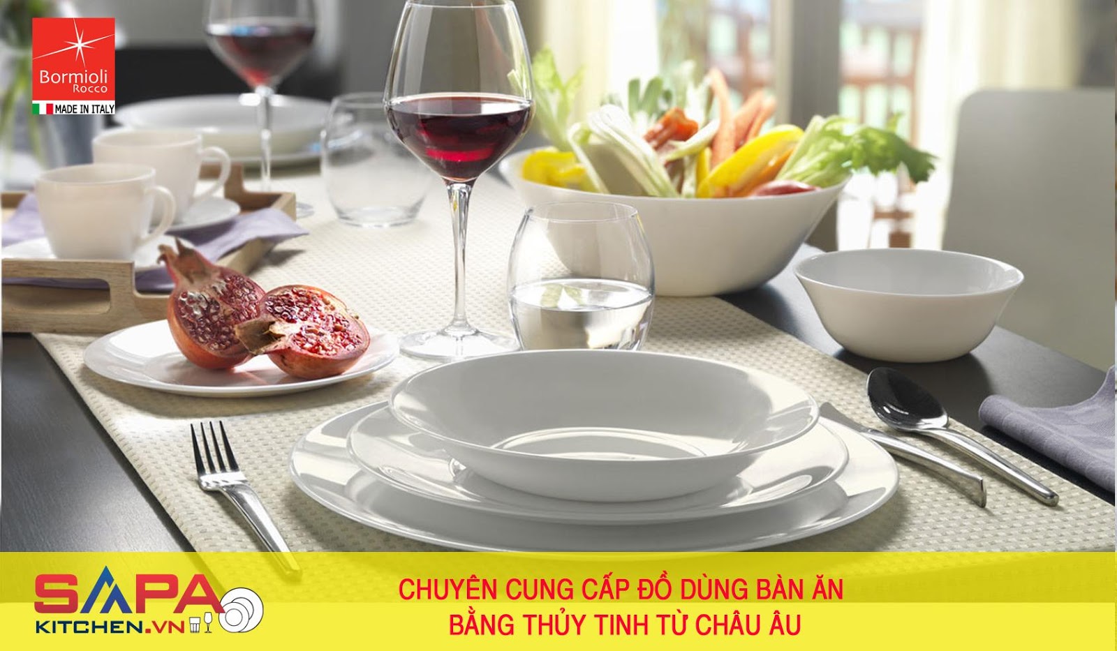 Chén, đĩa, tô thủy tinh chịu lực cao cấp, chính hãng Ý tại Sapakitchen