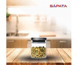 Hũ thủy tinh tròn nắp inox hít kín hơi 0,75L - SAPATA