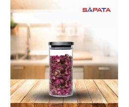 Hũ thủy tinh tròn nắp inox hít kín hơi 1.5L - SAPATA