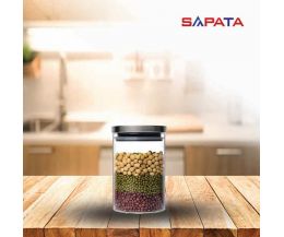 Hũ thủy tinh tròn nắp inox hít kín hơi 1L - SAPATA