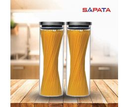 Combo 2 hũ thủy tinh tròn nắp inox hít kín hơi 2L - SAPATA