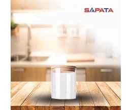 Hũ thủy tinh tròn nắp tre hít kín hơi 0,75L - SAPATA