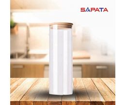 Hũ thủy tinh tròn nắp tre hít kín hơi 2L - SAPATA