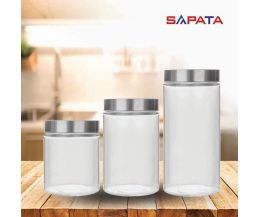 Combo 3 hũ thủy tinh tròn nắp vặn inox CB03002 - SAPATA
