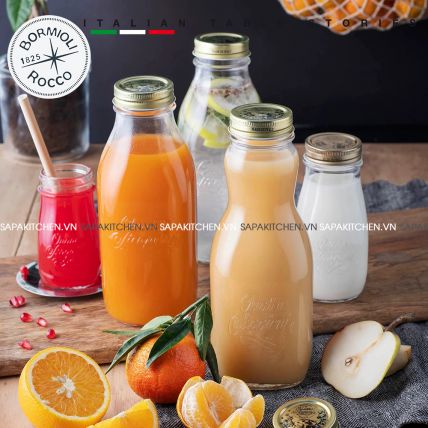 Quattro chai thủy tinh bầu nắp vặn 1000ml (Bormioli Rocco) - 4