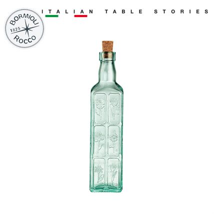 Chai thủy tinh vuông nút bần Fiori Oiler 50CL Country Home (Bormioli Rocco) - 1
