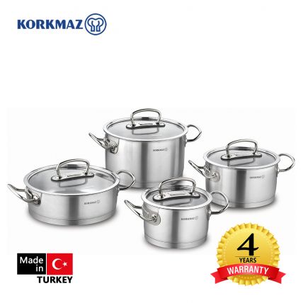 Bộ 4 nồi inox cao cấp Korkmaz Proline - A1147 nắp kính - 1