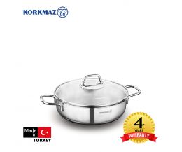 Nồi inox cao cấp Korkmaz Perla 2.3 lít thân thấp - A1833