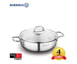 Nồi inox cao cấp thân thấp Korkmaz Perla 3.6 lít - A1834